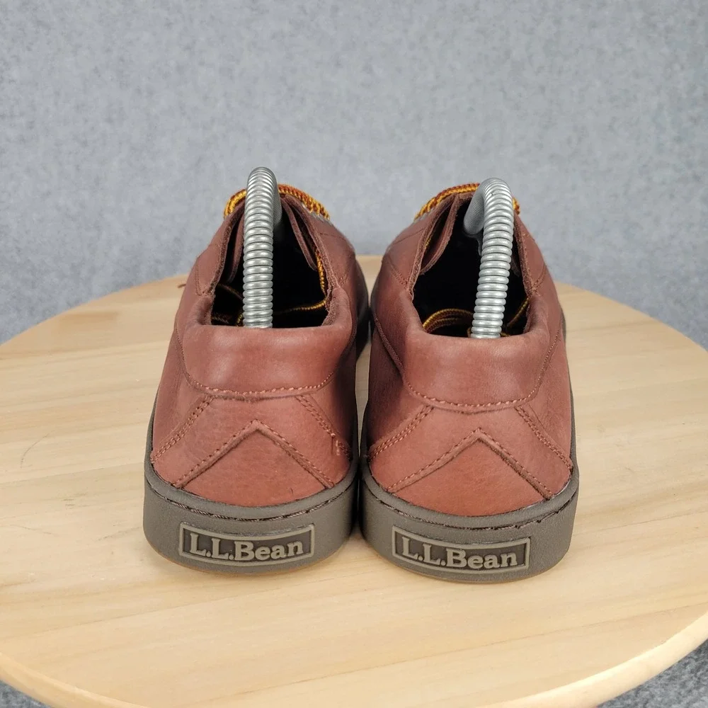 L.L. Bean Blucher Boat Shoes Mens 8 Medium Brown Leather Handsewn Moc Toe 504636